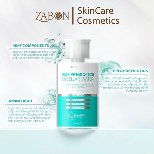Nước Tẩy Trang MD CARE NMF Prebiotics Micellar Water Cân Bằng Lợi Khuẩn, Phục Hồi Hàng Rào Bảo Vệ Da