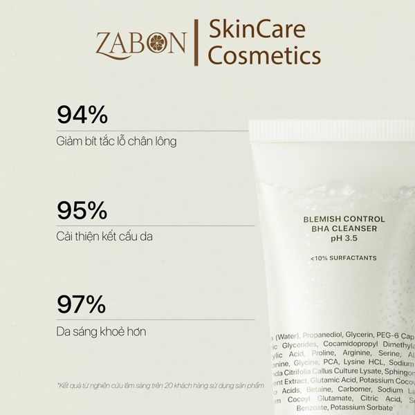 Sữa rửa mặt TRANSPARENT BLEMISH CONTROL BHA CLEANSER PH 3.5 kiểm soát mụn 150ml