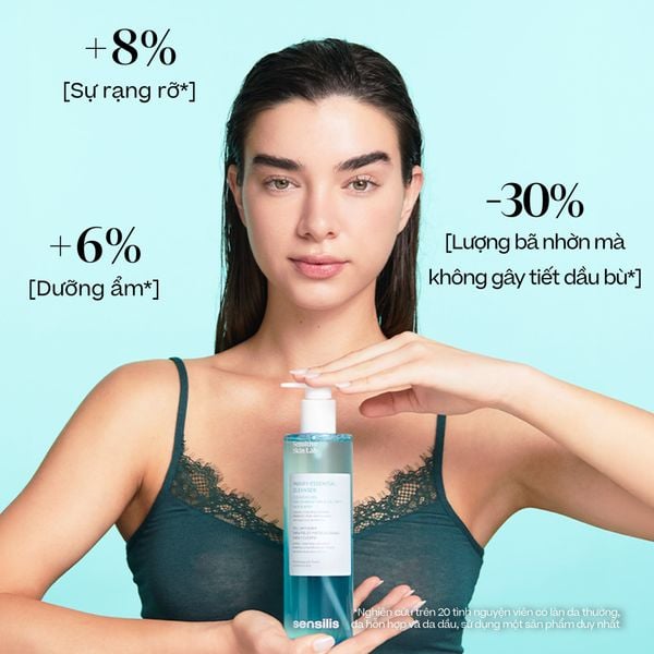 Gel rửa mặt Sensilis Purify Essential Cleanser kiểm soát nhờn cho da dầu mụn 400ml