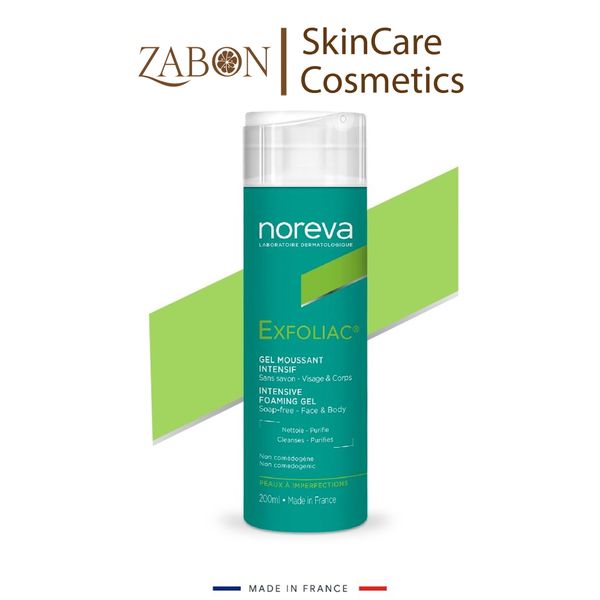 Gel rửa mặt Noreva Exfoliac Intensive Foaming hỗ trợ làm sâu dịu nhẹ cho da dầu mụn 200ml