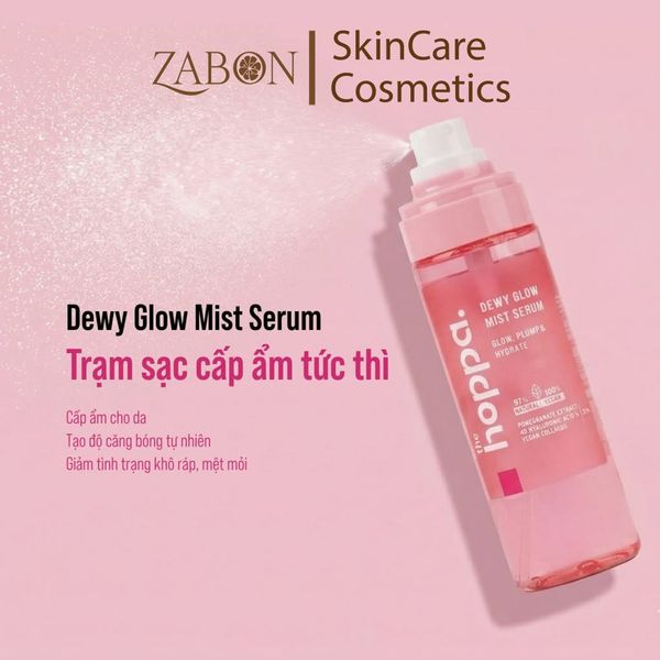 Tinh chất The Hoppa Dewy Glow Mist Serum dạng xịt giúp da căng bóng 100ml
