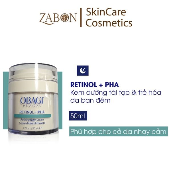 Kem dưỡng tái tạo & trẻ hóa da ban đêm Obagi Medical Retinol + PHA (50ml)