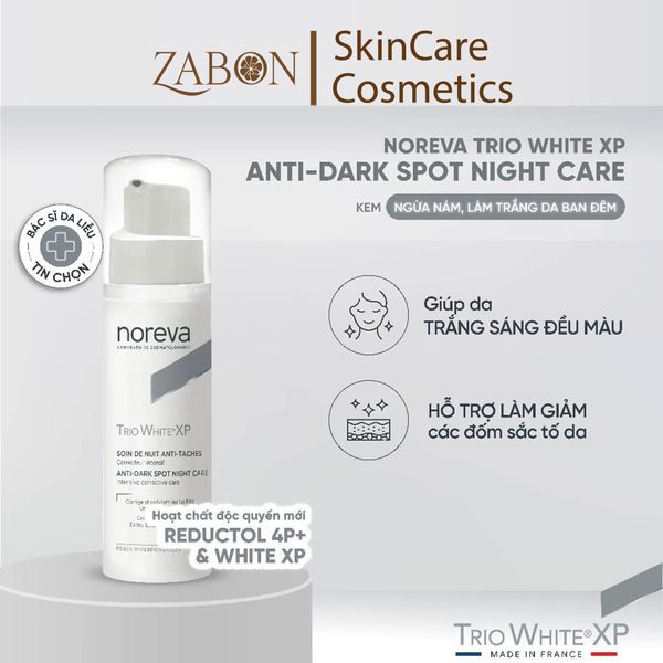 Kem dưỡng Noreva Trio White Xp Anti - Dark Spot Night Care dưỡng sáng da ban đêm 30ml