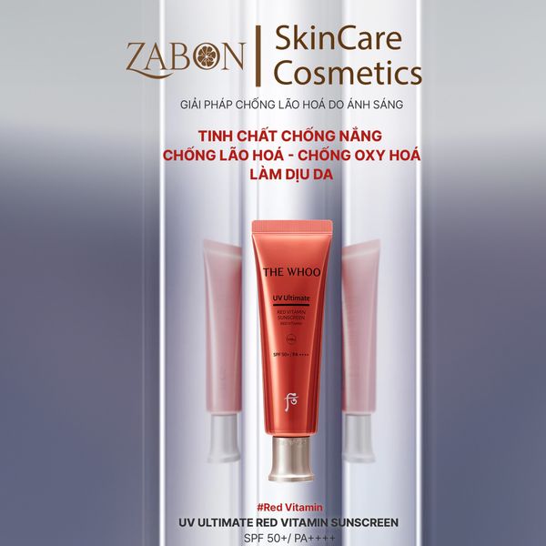 Tinh chất chống nắng chống lão hóa, chống oxy hóa làm dịu da The Whoo UV Red Vitamin Sunscreen 50ml