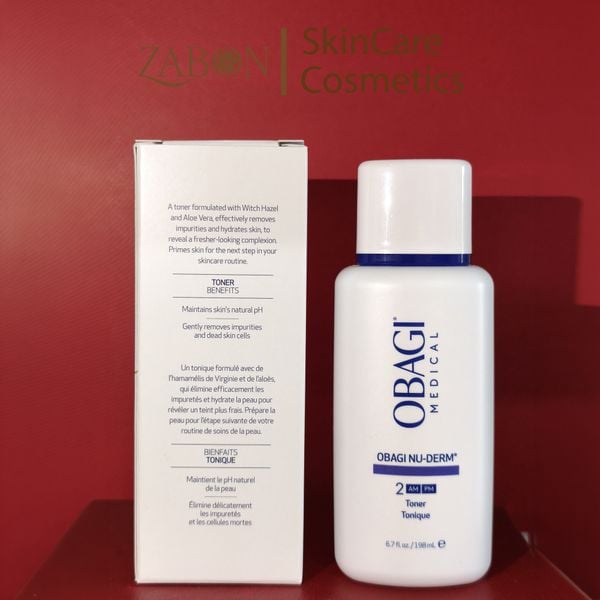 Nước hoa hồng không cồn cân bằng PH chiết xuất cây phỉ & lô hội Obagi Nu-Derm #2 198ml