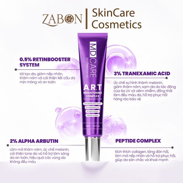 Kem dưỡng MD CARE A.R.T BRIGHTENING COMPLEX sáng da và cải thiện nếp nhăn 30ml