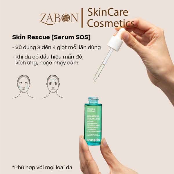 Tinh chất Sensilis Skin Rescue [Serum SOS] làm dịu, phục hồi da thương tổn 30ml