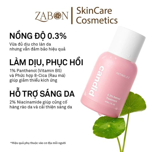 Hoạt Chất Retinol Candid 0.3% Hỗ Trợ Cải Thiện Nền Da 30ml