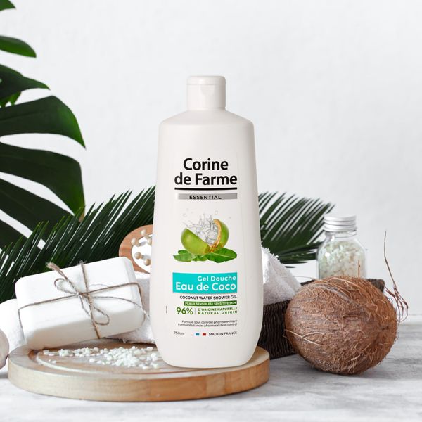 Gel tắm Corine De Farme Essential Coconut Water Shower Gel 750ml