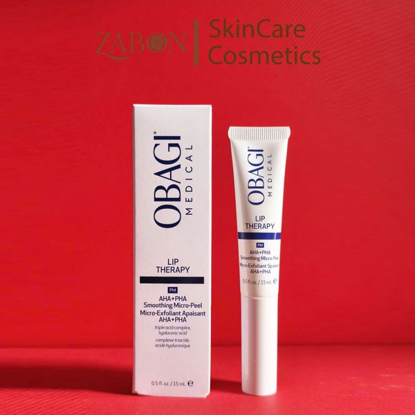 Tẩy tế bào chết môi Obagi Lip Therapy AHA + PHA Smoothing Micro-Peel giảm khô môi, làm môi mềm mịn 15ml
