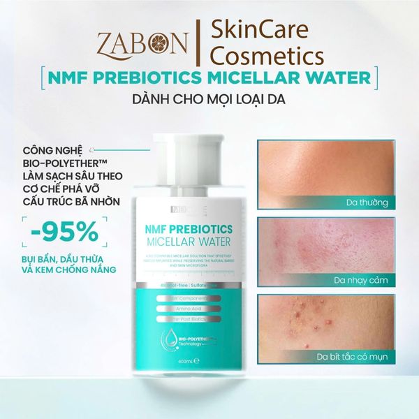 Nước Tẩy Trang MD CARE NMF Prebiotics Micellar Water Cân Bằng Lợi Khuẩn, Phục Hồi Hàng Rào Bảo Vệ Da