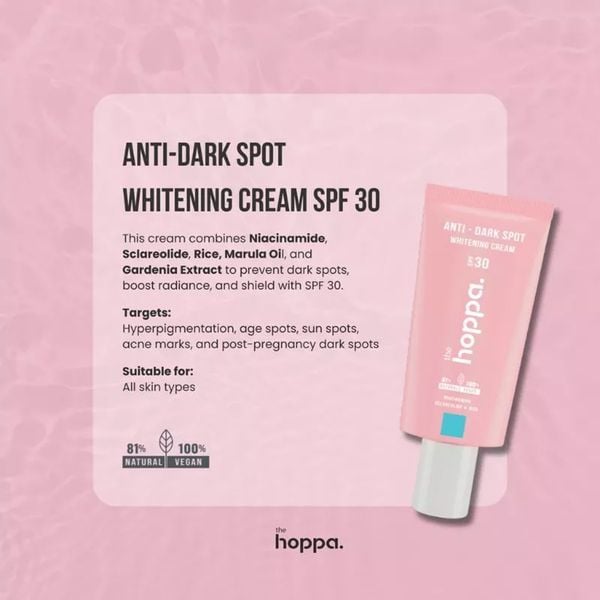 Kem dưỡng The Hoppa Anti-Dark Spot & Whitening Cream SPF30 chống nắng sáng da & mờ vết thâm 50ml