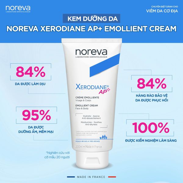 Kem NOREVA XERODIANE AP+ EMOLLIENT CREAM dưỡng ẩm da 200ml