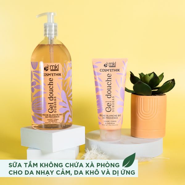 Sữa tắm MKL Green Nature Cosm'Ethik Gel Douche Pêche Blanche Bio De Provence 1000ml