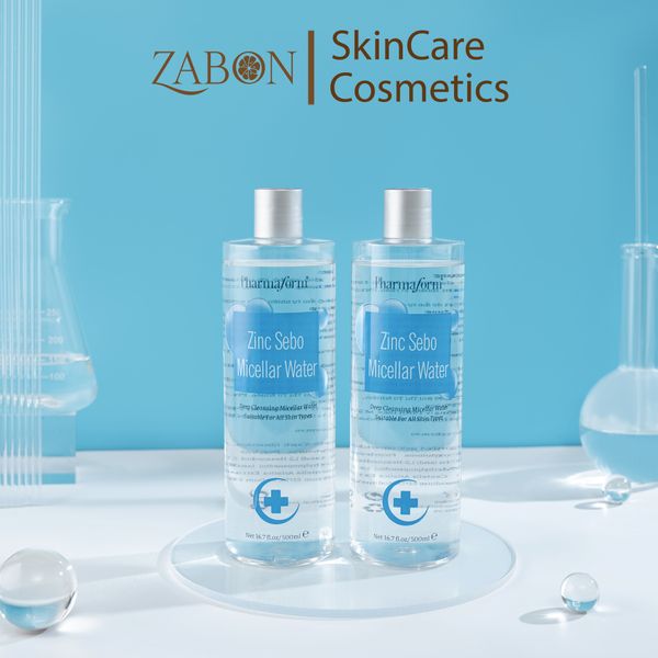 Nước tẩy trang Pharmaform Zinc Sebo Micellar Water dịu nhẹ, chuyên biệt cho da dầu & da mụn 500ml