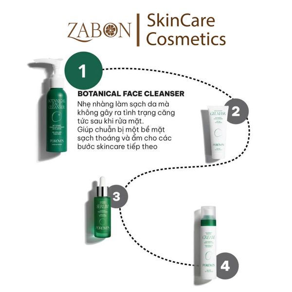 Bộ 2 sản phẩm PORÊVES Tinh chất Tiền lợi khuẩn Advanced Prebiotic Serum 30ml và Gel rửa mặt Botanical Face Cleanser 50ml