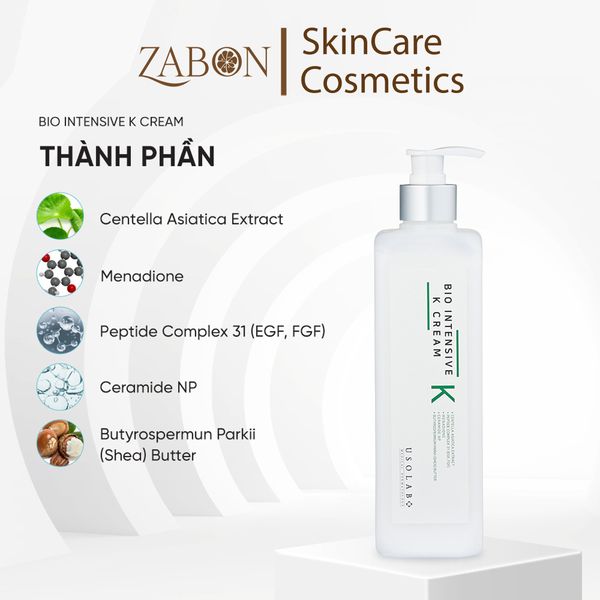 Kem dưỡng USOLAB Bio Intensive K Cream Làm dịu, phục hồi da 500ml