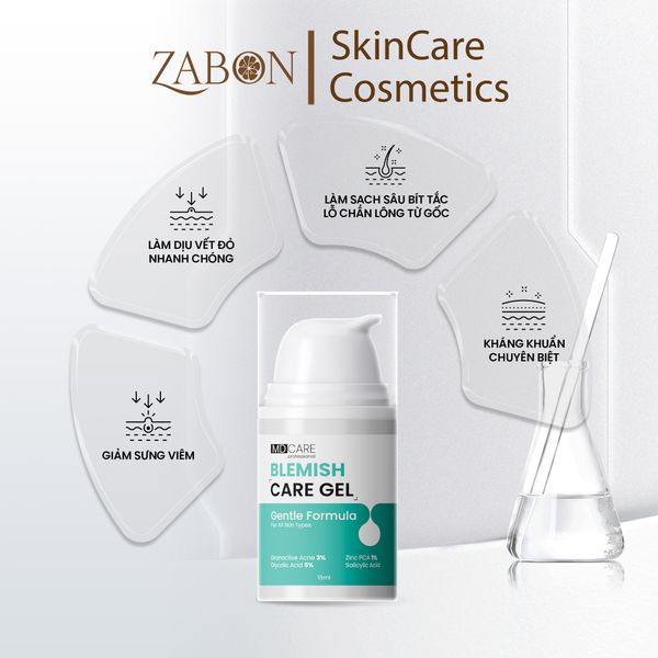 Gel Chấm Mụn MD CARE Blemish Care Gel Hỗ Trợ Làm Dịu Và Cải Thiện Mụn Viêm 15ml
