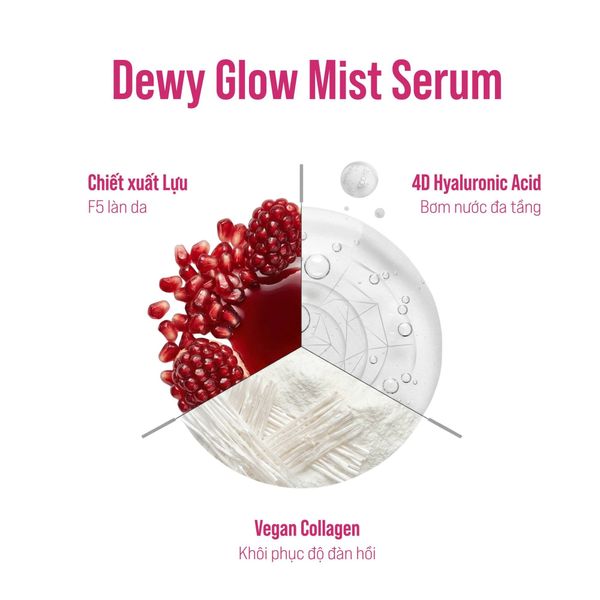 Tinh chất The Hoppa Dewy Glow Mist Serum dạng xịt giúp da căng bóng 100ml