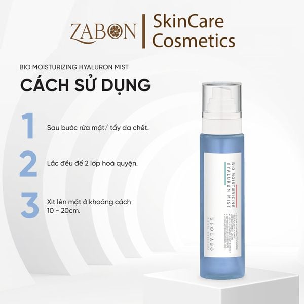 Xịt khoáng Usolab Bio Moisturizing Hyaluron Mist cấp ẩm, giảm dầu ngừa mụn & làm sạch sâu cho mọi loại da 150ml