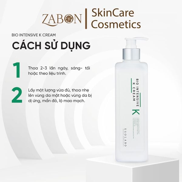 Kem dưỡng USOLAB Bio Intensive K Cream Làm dịu, phục hồi da 500ml