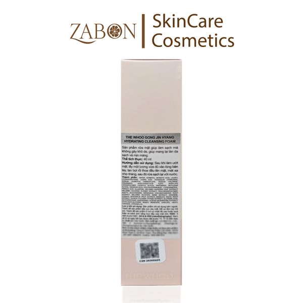Combo 2 Sữa rửa mặt cấp ẩm sạch bụi mịn The history of Whoo Gongjinhyang Soo Hydrating Foam Cleanser 40ml