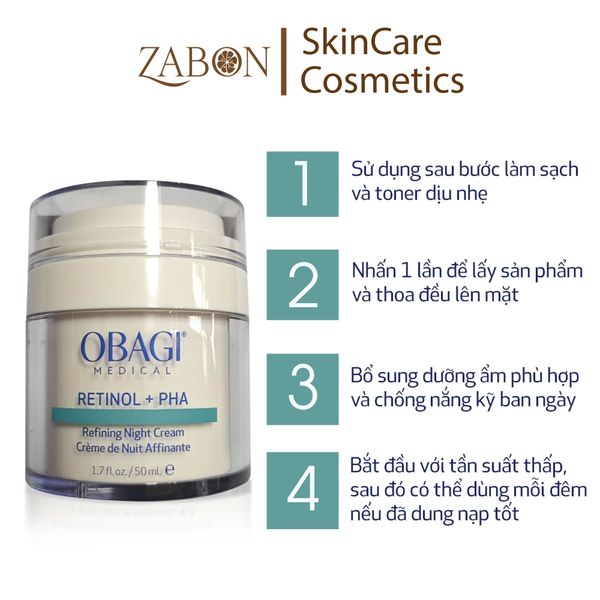 Kem dưỡng tái tạo & trẻ hóa da ban đêm Obagi Medical Retinol + PHA (50ml)