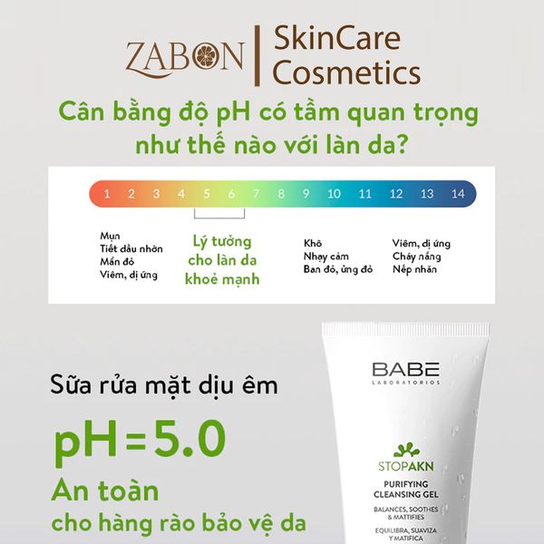 Bộ đôi làm sạch và phục hồi da dầu mụn BABE Stop AKN Purifying Cleansing Gel + Repairing Moisturiser 50ml