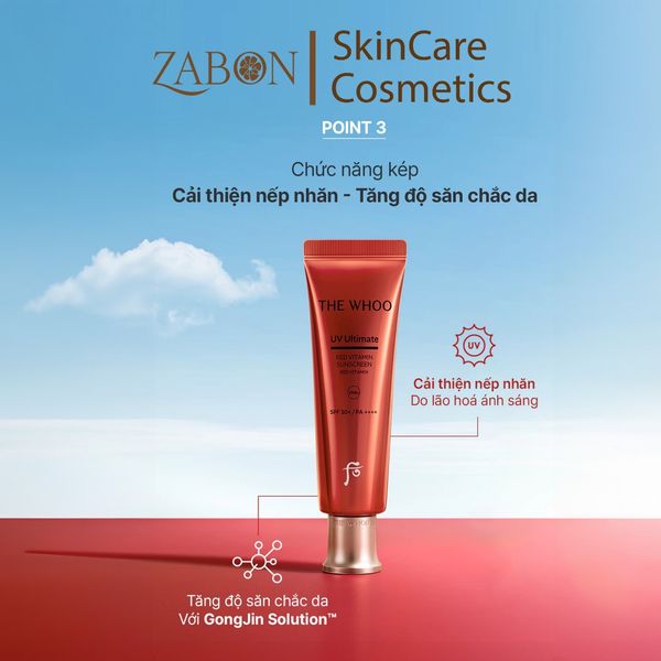 Combo 20 Sample Tinh chất chống nắng, chống lão hóa, làm dịu da The Whoo UV Red Vitamin Sunscreen 1ml