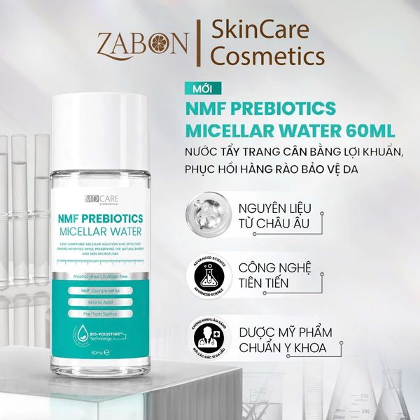 Nước Tẩy Trang MD CARE NMF Prebiotics Micellar Water Cân Bằng Lợi Khuẩn, Phục Hồi Hàng Rào Bảo Vệ Da