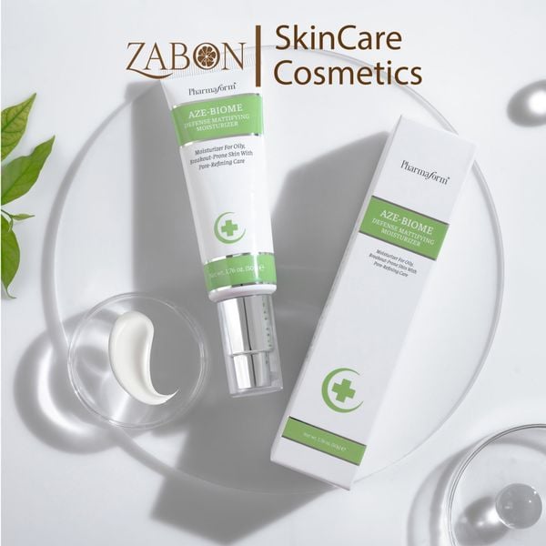 Kem dưỡng Pharmaform Aze-Biome Defense Mattifying Moisturizer dành cho da dầu mụn, hỗ trợ kiểm soát dầu 50g