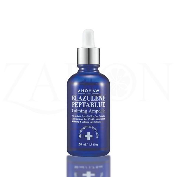 Tinh chất phục hồi, trẻ hóa tế bào sinh học Ahohwa Elazulene Peptablue Calming Ampoule 50ml