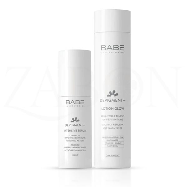 Bộ Đôi Lotion Và Tinh Chất Dưỡng Sáng Mờ Thâm Nám BABE DEPIGMENT+ Lotion Glow 150ml & Intensive Serum 30ml