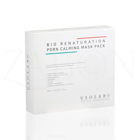 Mặt nạ tế bào gốc USOLAB BIO RENATURATION PDRN CALMING MASK Hộp 10 miếng 30ml