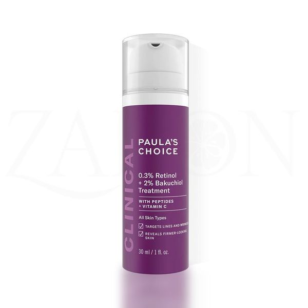 Tinh chất chống lão hóa giúp mờ vết thâm và nếp nhăn Paula's choice Clinical 0.3% Retinol + 2% Bakuchiol Treatment 30ml