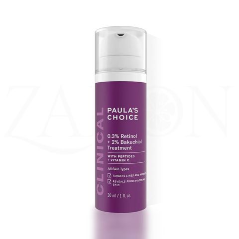 Tinh chất chống lão hóa giúp mờ vết thâm và nếp nhăn Paula's choice Clinical 0.3% Retinol + 2% Bakuchiol Treatment 30ml