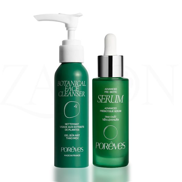 Bộ 2 sản phẩm PORÊVES Tinh chất Tiền lợi khuẩn Advanced Prebiotic Serum 30ml và Gel rửa mặt Botanical Face Cleanser 50ml