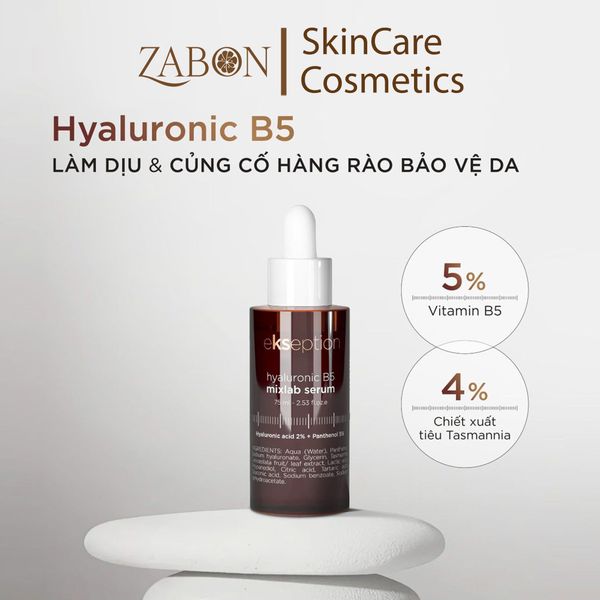 Bộ đôi Serum Ekseption Hyaluronic B5 mixlab & Ekseption Hyaluronic ZnPCA  dưỡng ẩm, giúp kiềm dầu, phục hồi da 75ml