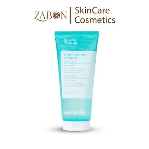 Gel rửa mặt Sensilis Purify Essential Cleanser kiểm soát nhờn cho da dầu mụn 200ml