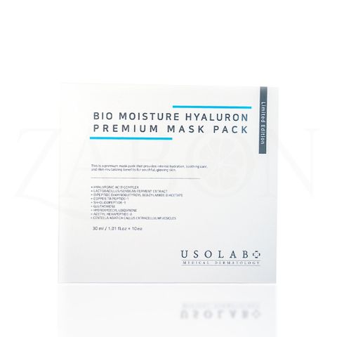 Mặt nạ cấp nước Usolab Bio Moisture Hyaluron Premium Mask Pack, làm dịu da, giúp da tươi sáng, căng bóng