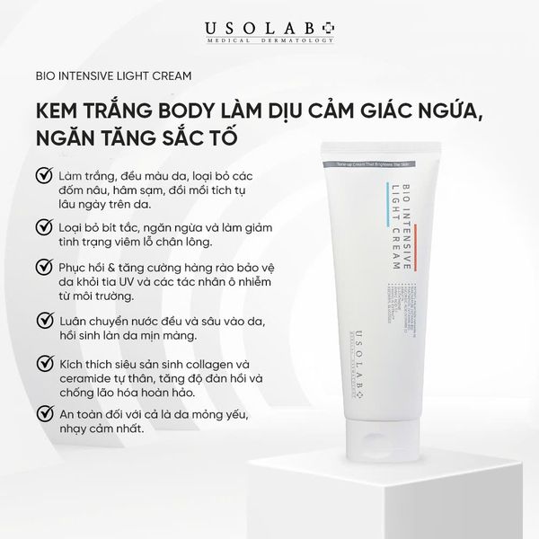 Kem Dưỡng Usolab Bio Intensive Light Cream Giúp Sáng Da Body và Làm Dịu Da 50ml
