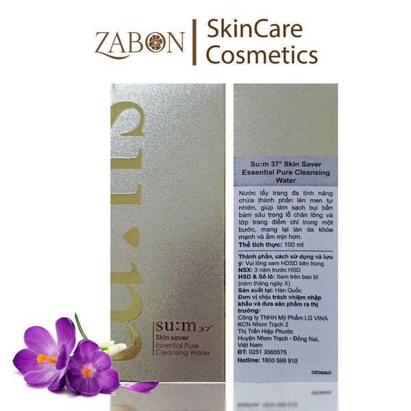 Tẩy trang giàu ẩm 3 trong 1 Su:m37 Skin Saver Essential Cleansing Water 100ml