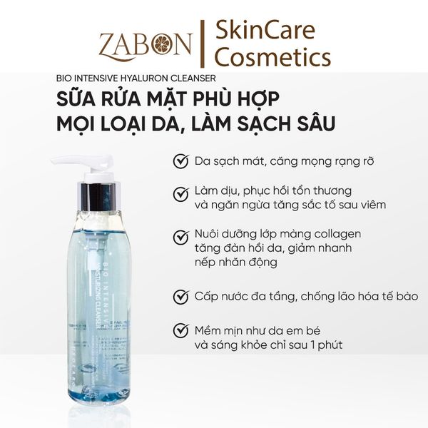Sữa rửa mặt USOLAB Bio Intensive Moisturzing Cleanser căng mọng rạng rỡ từ HA thủy phân 150ml
