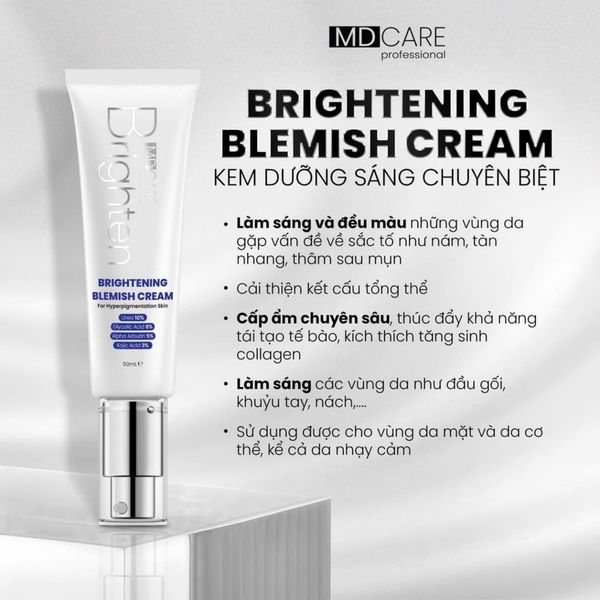 Kem dưỡng sáng da MD CARE Brightening Blemish Cream 50ml