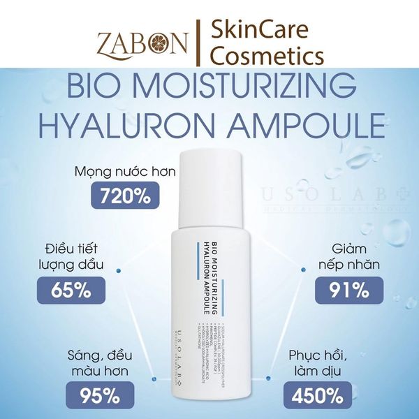 Tinh chất USOLAB Bio Moisturizing Hyaluron Ampoule cấp ẩm căng bóng 50ml