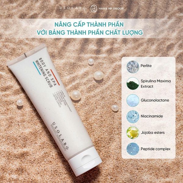 Kem tẩy tế bào chết BODY AND SPA USOLAB WHITENING SCRUB 200ml