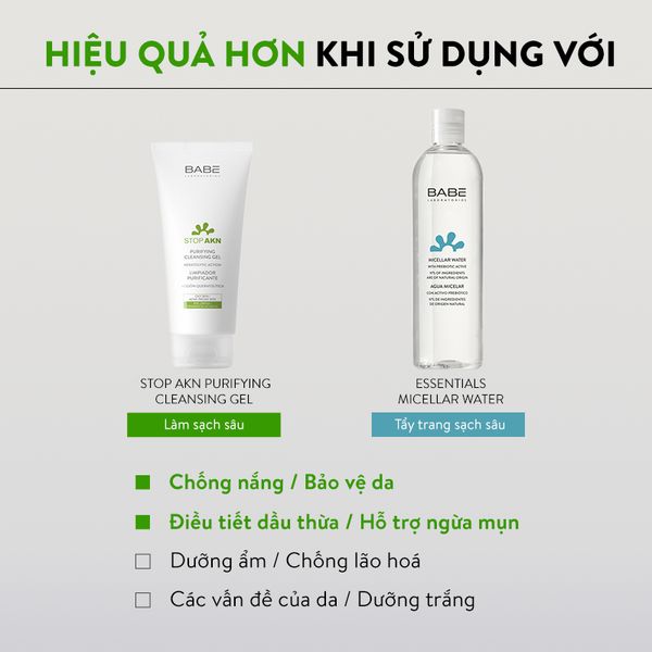 Kem chống nắng BABE Super Fluid Mattifying sunscreen SPF 50 phổ rộng, kiểm soát dầu 50ml