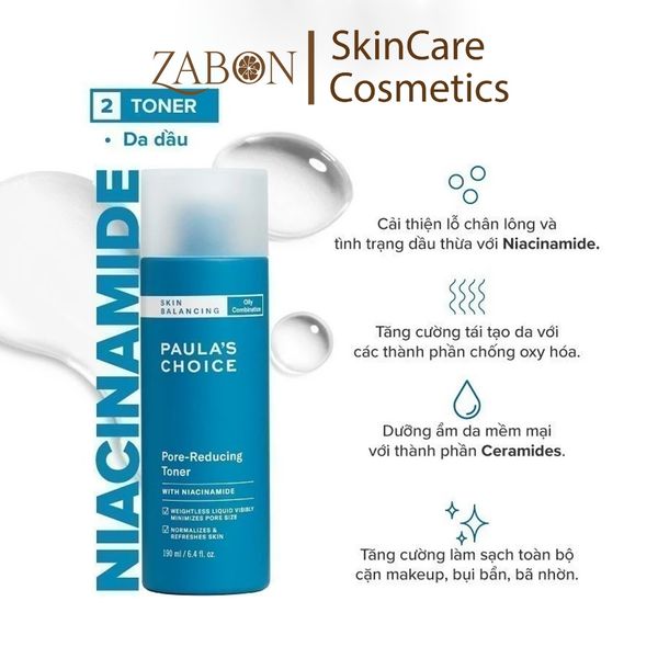 Nước hoa hồng cân bằng độ ẩm và điều chỉnh lỗ chân lông Paula’s Choice Skin Balancing Pore Reducing Toner 190ml