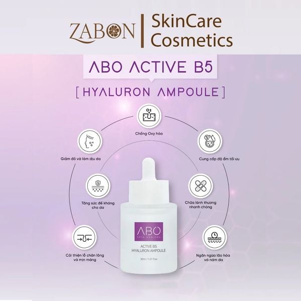 Serum HA B5 ABO - Tinh chất giúp cấp ẩm, sáng da, phục hồi da và chống lão hóa 30ml