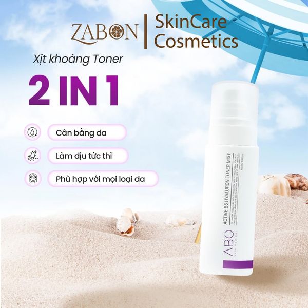 [HSD 02/2026] Xịt khoáng 2in1 B5 HYALURON TONER MIST ABO Giúp cấp ẩm, căng bóng da, phục hồi da và chống lão hóa 100ml